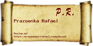 Prazsenka Rafael névjegykártya